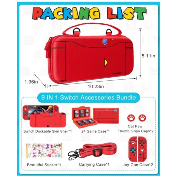 Gurgitat 9in1 Anime Switch Oled Case for Nintendo Switch Oled - Picture 16 of 16